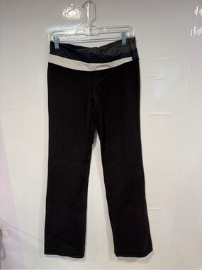 Black Vintage Lululemon Wide leg Yoga Pants with Contrast Waistband